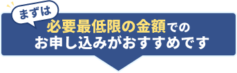 まずは必要最低限の金額でのお申し込みがおすすめです